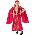 Bordeauxrote Buttinette Burgfräulein-Kostüme aus Mesh für Kinder Größe 128 