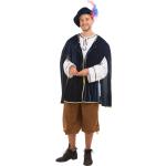 Dunkelblaue Buttinette Burgfräulein-Kostüme aus Baumwolle für Herren Größe L 