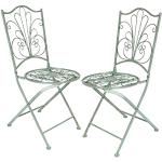 Grüne Vintage Gartenstühle Metall aus Polyrattan Breite 0-50cm, Höhe 0-50cm, Tiefe 0-50cm 2-teilig 