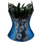 Blaue Pfau-Kostüme aus Satin für Damen Größe XXL 