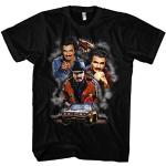 Burt Reynolds Männer und Herren T-Shirt | Hooper Schlitzohr Pontiac Bandit Kult (3XL, Schwarz Druck: Bunt)