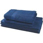 Marineblaue Buscher Handtücher Sets aus Baumwolle trocknergeeignet 70x140 6-teilig 