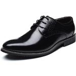 Reduzierte Schwarze Lack-Optik Business Hochzeitsschuhe & Oxford Schuhe mit Schnürsenkel aus Leder für Herren Größe 43 