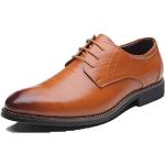 Khakifarbene Business Hochzeitsschuhe & Oxford Schuhe mit Schnürsenkel aus Leder für Herren Größe 45 