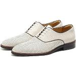 Weiße Business Spitze Hochzeitsschuhe & Oxford Schuhe mit Schnürsenkel aus Rindsleder atmungsaktiv für Herren Größe 40 