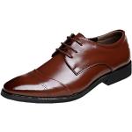 Reduzierte Braune Lack-Optik Business Hochzeitsschuhe & Oxford Schuhe mit Schnürsenkel aus Leder für Herren Größe 43 