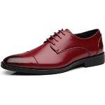 Rote Business Hochzeitsschuhe & Oxford Schuhe mit Schnürsenkel aus Leder leicht für Herren Größe 39 mit Absatzhöhe bis 3cm 