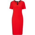 Rote Business HUGO BOSS BOSS Mini V-Ausschnitt Minikleider & kurze Kleider mit Reißverschluss aus Baumwolle für Damen Größe XS 