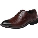 Braune Lack-Optik Business Hochzeitsschuhe & Oxford Schuhe mit Schnürsenkel aus Veloursleder für Herren Größe 49 für den für den Winter 
