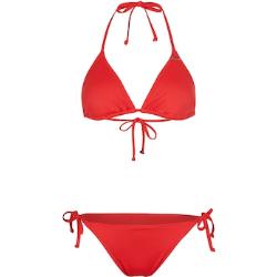 Bustier-Bikini O'NEILL "CAPRI - BONDEY ESSENTIAL FIXED SET" rot (red coat) Damen Bikini-Sets Bekleidung mit Bindebändern an der Bikinihose