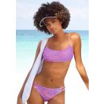 Violette Sportliche Bikini-Tops mit Meer-Motiv aus Microfaser mit verstellbaren Trägern für Damen 