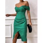 Reduzierte Grüne Kurzärmelige SheIn Wickelkleider für Damen Größe XL für Partys 
