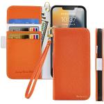 Orange iPhone 13 Mini Hüllen Art: Flip Cases mit Bildern aus Glattleder klappbar mini 