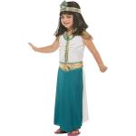 Petrolfarbene Buttinette Cleopatra-Kostüme aus Chiffon für Kinder Größe 128 