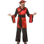 Schwarze Buttinette Asien-Kostüme aus Satin für Herren Größe XXL 