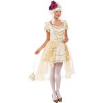 Cremefarbene Buttinette Barock-Kostüme mit Glitzer für Damen 