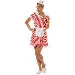 Rote Rockabilly Buttinette Partykleider mit Burger-Motiv aus Jersey für Damen 