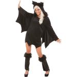 Schwarze Buttinette Fledermaus-Kostüme aus Kunstfell für Damen Größe M 