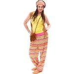 Bunte Buttinette Hippie-Kostüme & 60er Jahre Kostüme mit Fransen aus Veloursleder für Damen Größe M 