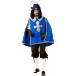 Royalblaue Buttinette Musketier-Kostüme aus Polyester für Herren 