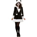 Schwarze Buttinette Panda-Kostüme aus Samt für Damen Größe XS 