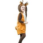 Braune Gepunktete Ärmellose Buttinette Reh-Kostüme aus Nicki für Kinder Größe 128 