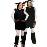 Schwarze Buttinette Schaf-Kostüme aus Fell für Herren Größe M 