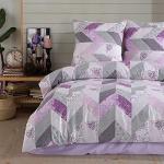 Pastellrosa Blumenmuster Moderne Bettwäsche Sets & Bettwäsche Garnituren mit Reißverschluss aus Renforcé maschinenwaschbar 155x220 