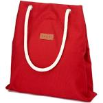 Rote Tote Bags & Henkeltaschen mit Reißverschluss aus Canvas für Damen medium 