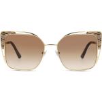 Goldene BVLGARI Runde Cateye Sonnenbrillen aus Metall für Damen 