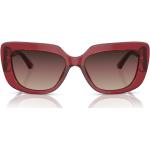 Rote BVLGARI Rechteckige Rechteckige Sonnenbrillen aus Kunststoff für Damen 