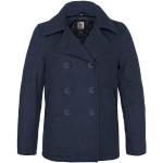 Marineblaue Herrencabanjacken & Herrenpeacoats mit Knopf aus Polyester Größe L für den für den Frühling 