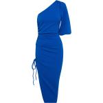 Cobaltblaue Unifarbene Ärmellose Midi One Shoulder Bandage-Kleider & Bodycon-Kleider enganliegend für Damen Größe XS 