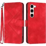 Rote Samsung Galaxy S24 Hüllen Art: Flip Cases mit Bildern aus Leder klappbar 