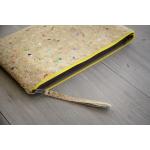 Gelbe Vegane Nachhaltige Macbook Taschen mit Reißverschluss aus Kork Wasserdicht für Herren 