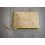Gelbe Vegane Nachhaltige Macbook Taschen mit Reißverschluss aus Kork Wasserdicht für Herren 