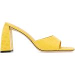 Reduzierte Gelbe By Far Mules aus Leder für Damen Größe 39 mit Absatzhöhe über 9cm 