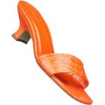 Orange Elegante By Far Mules mit Riemchen für Damen Größe 38 mit Absatzhöhe 5cm bis 7cm für den für den Sommer 