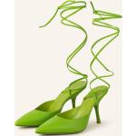 Reduzierte Neongrüne By Far Spitze High Heels & Stiletto-Pumps mit Riemchen aus Leder für Damen Größe 37 