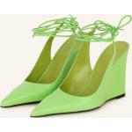 Reduzierte Grüne By Far Spitze Lederschuhe & Kunstlederschuhe mit Riemchen aus Glattleder für Damen Größe 36 