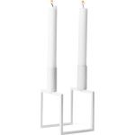 Weiße Minimalistische Audo Rechteckige Kerzenständer & Kerzenhalter aus Metall 