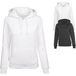 Weiße Sportliche Build your Brand Bio Damensweatshirts aus Baumwolle mit Kapuze Größe M 