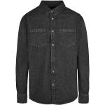 Schwarze Build your Brand Herrenjeanshemden mit Knopf aus Baumwolle Größe 4 XL 