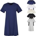 Marineblaue Kurzärmelige Build your Brand Mini Shirtkleider aus Baumwolle für Damen Größe XL 