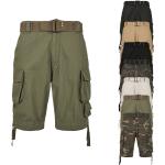 Olivgrüne Cargo-Shorts aus Baumwolle für Herren Größe 4 XL 