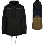 Marineblaue Herrenfieldjackets & Herrenfeldjacken aus Baumwolle mit Kapuze Größe L 