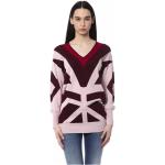 Reduzierte Burgundfarbene Oversize BYBLOS V-Ausschnitt Damensweatshirts aus Wolle Größe L für den für den Winter 