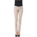 Reduzierte Beige BYBLOS Slim Fit Jeans mit Kettenverzierung mit Knopf aus Denim für Damen 