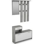 Reduzierte Graue Moderne Nachhaltige Garderoben mit Spiegel aus Beton Breite 100-150cm, Höhe 150-200cm, Tiefe 0-50cm 