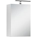 Weiße Nachhaltige Spiegelschränke aus Glas LED beleuchtet Breite 0-50cm, Höhe 0-50cm, Tiefe 0-50cm 